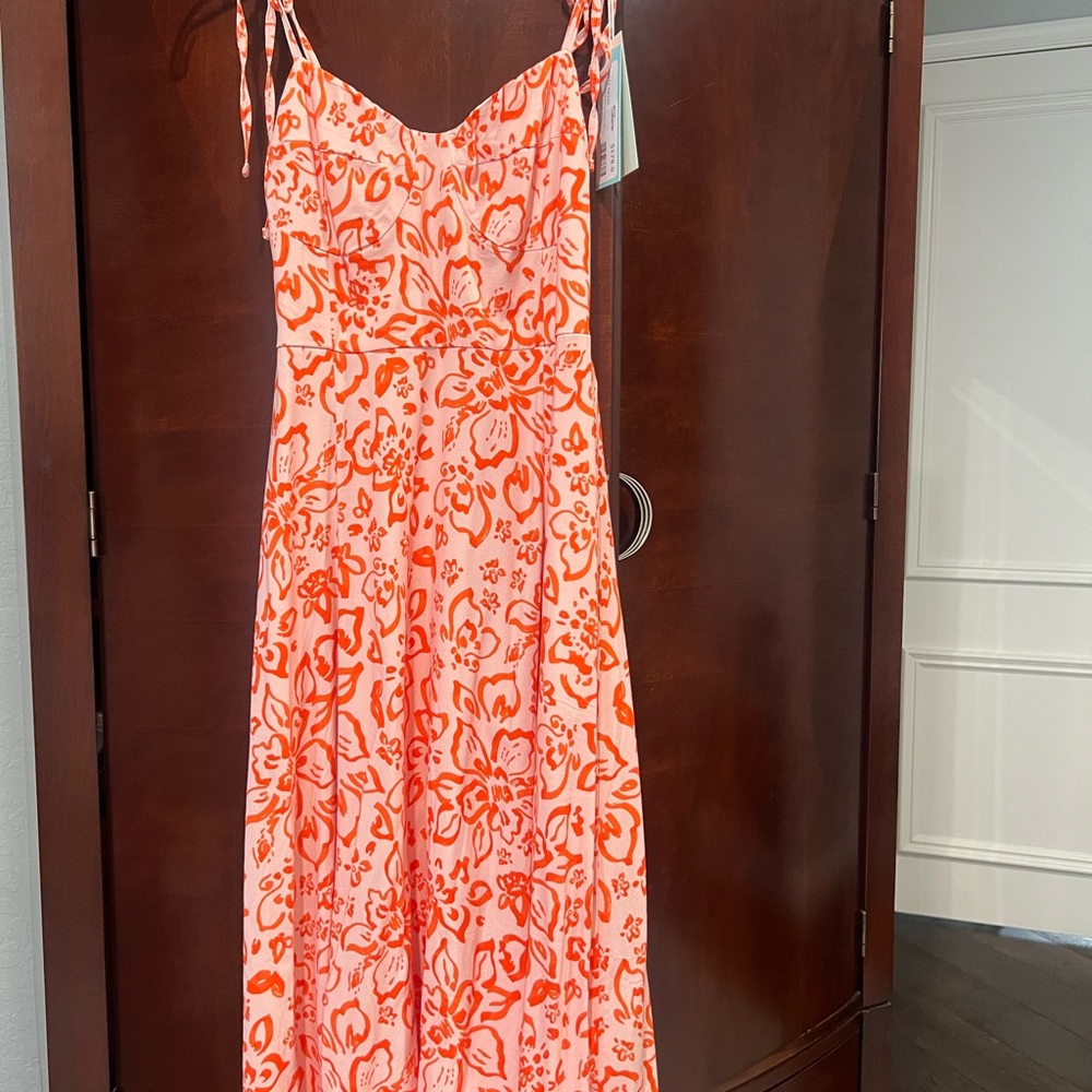 Orange and White Floral Sundress